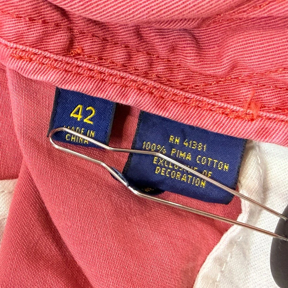 Polo Ralph Lauren Shorts Mens 42 Salmon Pink Pima Cotton Relaxed Fit Summer Prep